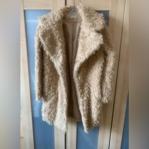 SHEINSIDE Tan Faux Fur Jacket